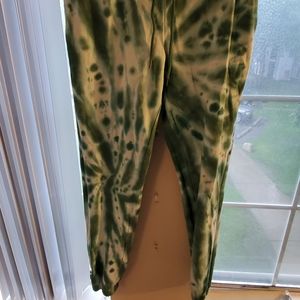 Green tie dye joggers